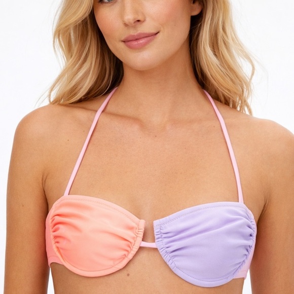 reina olga Other - Vibrant Orange and Purple Bikini Top